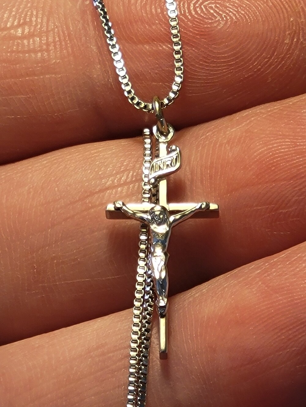 18" Necklace + Sterling Silver Cross Charm